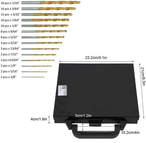 Drill Bit, Drill Bit Set, 99Pcs HSS Titaniums Coated Twists Spiral Drill Bit Set, Hand Electric Drill Round Shank Bit for Metal, Boring Bits in Saudi Arabia