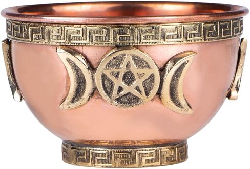 Triple Moon Copper Offering Bowl (3" Triple Moon with White Sage) in Saudi Arabia
