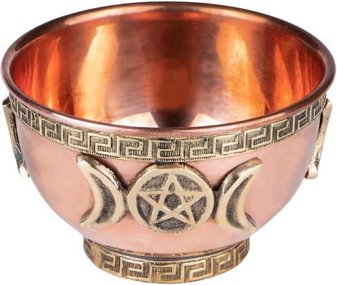 Triple Moon Copper Offering Bowl (3" Triple Moon with White Sage) in Saudi Arabia