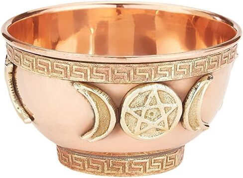Triple Moon Copper Offering Bowl (3" Triple Moon with White Sage) in Saudi Arabia