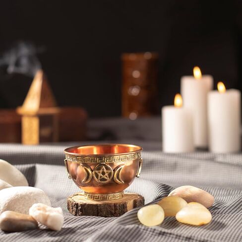 Triple Moon Copper Offering Bowl (3" Triple Moon with White Sage) in Saudi Arabia