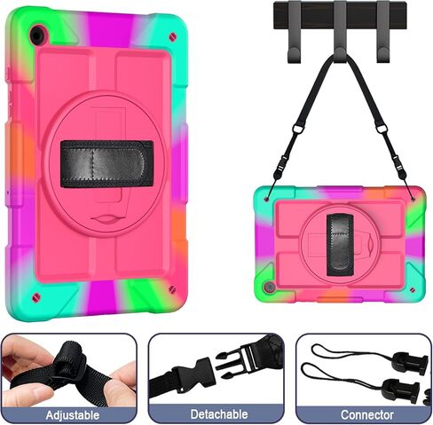 LTROP Case for Samsung Galaxy Tab A9+ Plus Case 11" 2023 (SM-X210/X216/X218), Heavy Duty Shockproof Protective Case with Rotating Stand, Hand/Shoulder Strap, Turquoise in Saudi Arabia