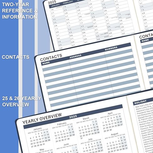 2024-2025 Appointment Book/Planner - Weekly Appointment Book, JUL 2024 - JUN 2025, 8.5" x 11", Daily/Hourly Planner with 15-Minute Interval, Blue in Kuwait
