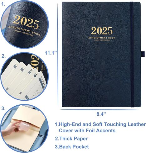 2024-2025 Appointment Book/Planner - Weekly Appointment Book, JUL 2024 - JUN 2025, 8.5" x 11", Daily/Hourly Planner with 15-Minute Interval, Blue in Kuwait