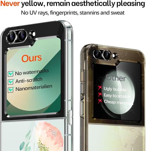 حافظة لهاتف سامسونج Z فليب 6 من السيليكون على شكل زهور جالاكسي Z فليب 6 حافظة رفيعة شفافة للنساء والفتيات غطاء ناعم من البولي يوريثان الحراري مقاوم للصدمات لهاتف سامسونج جالاكسي Z فليب 6 5G حافظة هاتف شفافة كريستالية (C) in Kuwait