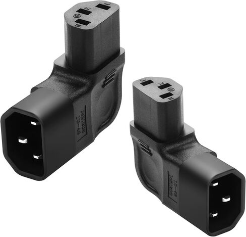 IEC320 90 Degree C14 to C13 Power Adapter Male C14 to Female C13 Power Extension Adapter AC Connector Adapter 250V 10A PDUPlug,for Computer Host/Monitor/Rice Cooker/Electric Kettle (Right Angle) in Saudi Arabia