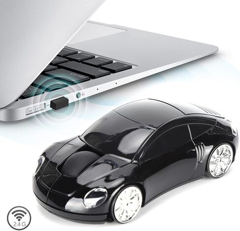 2.4GHz Mouse Car Shape Ergonomic Optical Cordless Mice with USB Receiver Mause for PC Office Laptops(Blue) in Kuwait