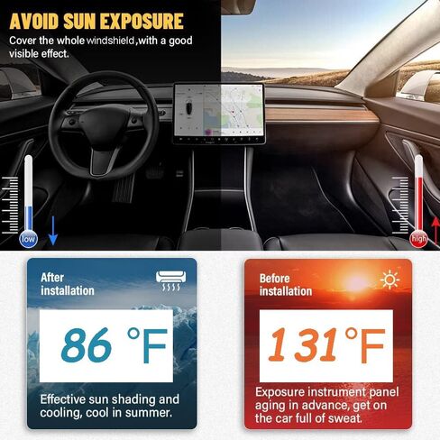Car Windshield Sun Shade, [2024 Upgrade] Foldable Car Front Windshield Sun Shade Umbrella - Protect Car Interior from UV Rays and Keep Interior Cool, Easy to Store and Use, Fits for Most Vehicles in Saudi Arabia