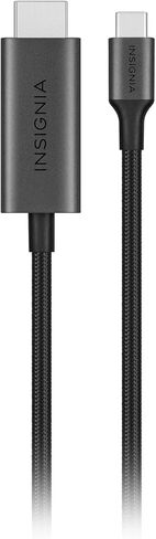 كابل INSIGNIA بطول 6 أقدام USB-C إلى 4K Ultra HD HDMI، سلك من النوع C إلى HDMI، Thunderbolt 3 & 4 متوافق مع سلسلة iPhone 15، MacBook، iMac، iPad Pro، Galaxy، Surface، Dell، HP، أجهزة Android اللوحية، أسود in Kuwait
