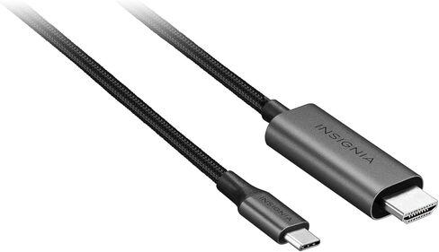 كابل INSIGNIA بطول 6 أقدام USB-C إلى 4K Ultra HD HDMI، سلك من النوع C إلى HDMI، Thunderbolt 3 & 4 متوافق مع سلسلة iPhone 15، MacBook، iMac، iPad Pro، Galaxy، Surface، Dell، HP، أجهزة Android اللوحية، أسود in Kuwait