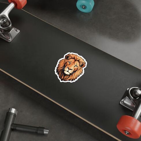 Lion Sticker Weatherproof Souvenir Decal Vinyl Small Waterproof for Water Bottle Mug Passport Book Scrapbook Notebook Laptop Tumbler Skateboard Computer Phone Size 4" Funny Gift ID44990 in Saudi Arabia