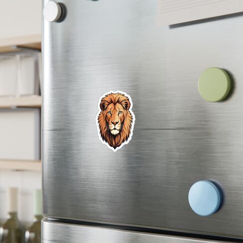 Lion Sticker Weatherproof Souvenir Decal Vinyl Small Waterproof for Water Bottle Mug Passport Book Scrapbook Notebook Laptop Tumbler Skateboard Computer Phone Size 4" Funny Gift ID44990 in Saudi Arabia