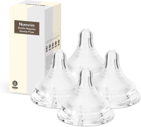 Silicone Bottle Nipple with Latch-On Point, Gentle Flow, Natural Feel (9m+, LL, 4 Counts) in Saudi Arabia