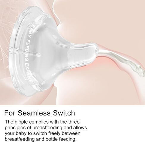 Silicone Bottle Nipple with Latch-On Point, Gentle Flow, Natural Feel (9m+, LL, 4 Counts) in Saudi Arabia