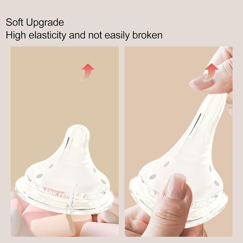 Silicone Bottle Nipple with Latch-On Point, Gentle Flow, Natural Feel (9m+, LL, 4 Counts) in Saudi Arabia