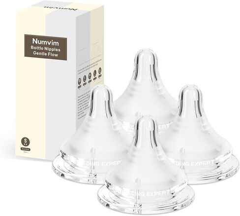 Silicone Bottle Nipple with Latch-On Point, Gentle Flow, Natural Feel (9m+, LL, 4 Counts) in Saudi Arabia