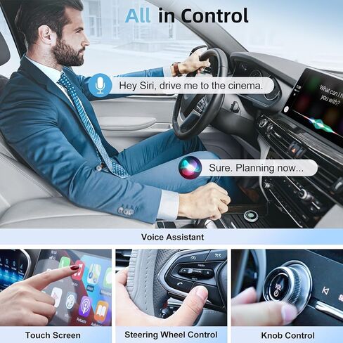 محول Carplay اللاسلكي، محول Carplay اللاسلكي 2 في 1 لأجهزة Apple يحول السلكية إلى محول Carplay اللاسلكي لجهاز iPhone 2024، ترقية التوصيل والتشغيل التلقائي، توصيل السيارات دونجل لسيارات iPhone iOS 10+ in Kuwait