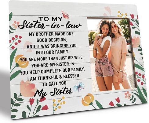 Best Friend Frame, Picture Framed Gift Wood Plaque Sign, Wood Photo Frame Decor Art, Birthday Gift for BFF Friend Bestie Female, Friendship Photo Frame Gift, We Weren't Sisters By Birth in Saudi Arabia