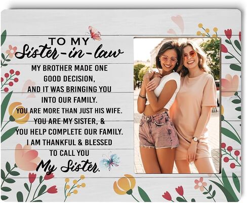 Best Friend Frame, Picture Framed Gift Wood Plaque Sign, Wood Photo Frame Decor Art, Birthday Gift for BFF Friend Bestie Female, Friendship Photo Frame Gift, We Weren't Sisters By Birth in Saudi Arabia