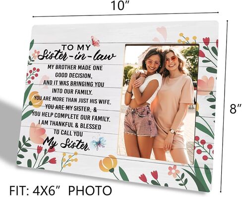 Best Friend Frame, Picture Framed Gift Wood Plaque Sign, Wood Photo Frame Decor Art, Birthday Gift for BFF Friend Bestie Female, Friendship Photo Frame Gift, We Weren't Sisters By Birth in Saudi Arabia