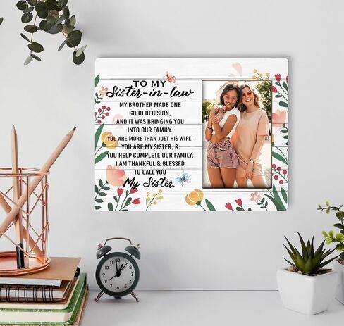 Best Friend Frame, Picture Framed Gift Wood Plaque Sign, Wood Photo Frame Decor Art, Birthday Gift for BFF Friend Bestie Female, Friendship Photo Frame Gift, We Weren't Sisters By Birth in Saudi Arabia