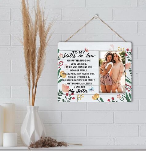 Best Friend Frame, Picture Framed Gift Wood Plaque Sign, Wood Photo Frame Decor Art, Birthday Gift for BFF Friend Bestie Female, Friendship Photo Frame Gift, We Weren't Sisters By Birth in Saudi Arabia