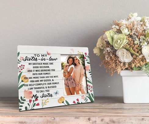 Best Friend Frame, Picture Framed Gift Wood Plaque Sign, Wood Photo Frame Decor Art, Birthday Gift for BFF Friend Bestie Female, Friendship Photo Frame Gift, We Weren't Sisters By Birth in Saudi Arabia
