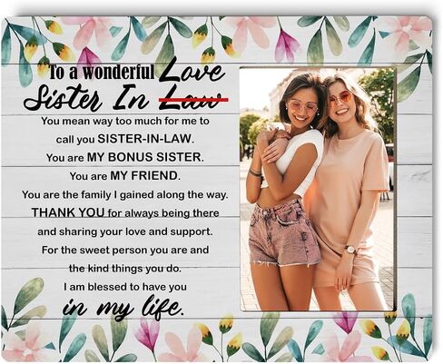 Best Friend Frame, Picture Framed Gift Wood Plaque Sign, Wood Photo Frame Decor Art, Birthday Gift for BFF Friend Bestie Female, Friendship Photo Frame Gift, We Weren't Sisters By Birth in Saudi Arabia