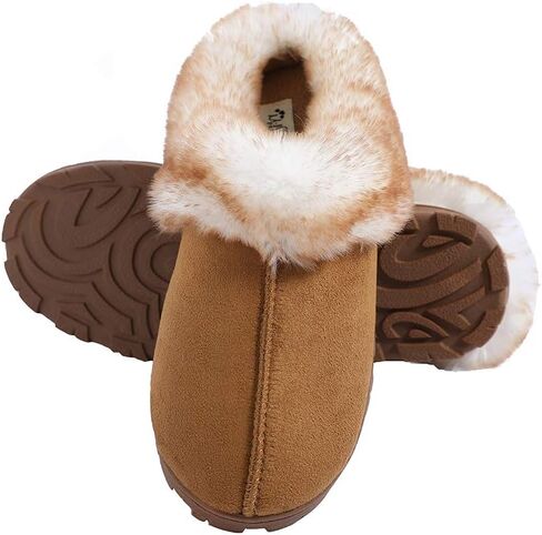 Millffy Women's Faux Fur Clog Comfy slides Furry Soft Indoor Memory Foam Moccasin Slippers in Saudi Arabia