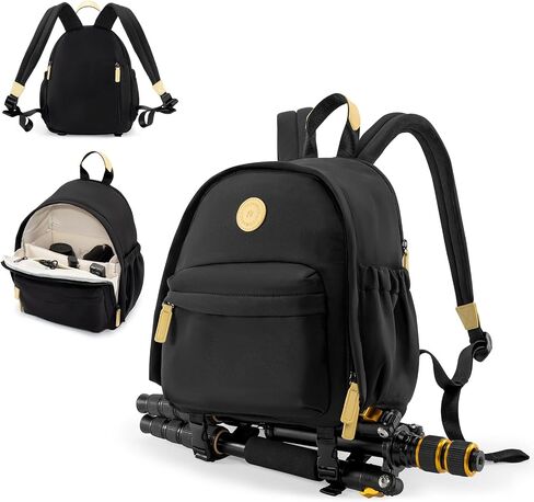 Cwatcun Camera Backpack Bag for Women, Stylish DSLR/SLR Camera Bag with Tripod Strap Laptop Compartment and Removable Dividers Lightweight Photograhy Backpack Case for Canon/Nikon/Sony Accessories in Kuwait