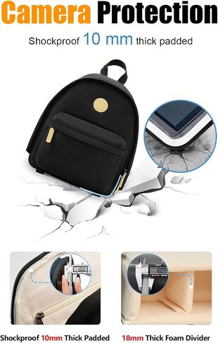 Cwatcun Camera Backpack Bag for Women, Stylish DSLR/SLR Camera Bag with Tripod Strap Laptop Compartment and Removable Dividers Lightweight Photograhy Backpack Case for Canon/Nikon/Sony Accessories in Kuwait
