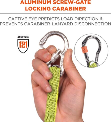 Ergodyne - 19002 Squids 3100 Tool Lanyard with Single Carabiner and Adjustable Loop End, Standard Length, Black in Kuwait