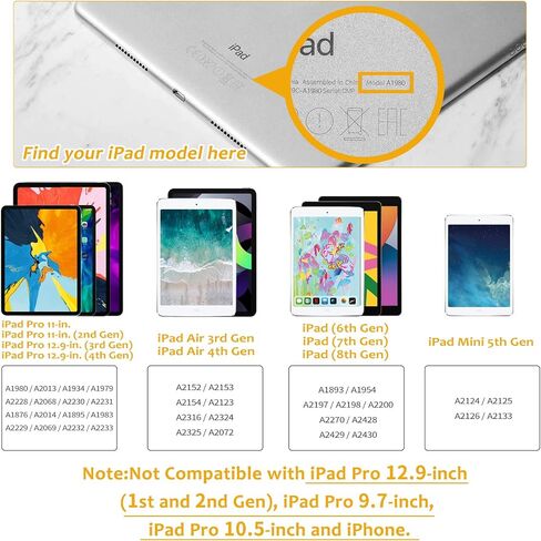 Stylus for iPad with Palm Rejection, MEKO Active Pencil Compatible with (2018-2020) Apple iPad Pro (11/12.9 Inch),iPad 6th/7th/8th Gen/Mini 5th Gen/Air 3rd/4th Gen for Precise Writing/Drawing (White) in Saudi Arabia
