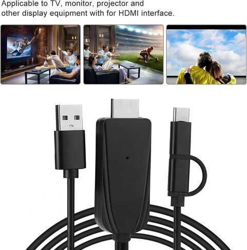 محول مشاركة الشاشة، كابل الشاشة نفسه USB-C إلى 1080P HD يدعم تطبيق Miraplug، مناسب للاستخدام وخفيف الوزن للمكتب والتلفزيون in Saudi Arabia