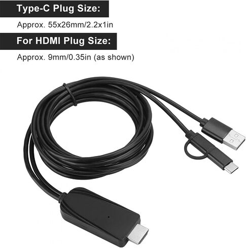 محول مشاركة الشاشة، كابل الشاشة نفسه USB-C إلى 1080P HD يدعم تطبيق Miraplug، مناسب للاستخدام وخفيف الوزن للمكتب والتلفزيون in Saudi Arabia