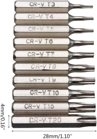 BAXIXINGYUNMU Torx Screwdriver Bits, 10PCS CR-V Torx Screwdriver Bits Set T3 T4 T5 T6 T7 T8 T9 T10 T15 T20 Mobile Repair Bit Plum Blossoms Repairing Head in Saudi Arabia
