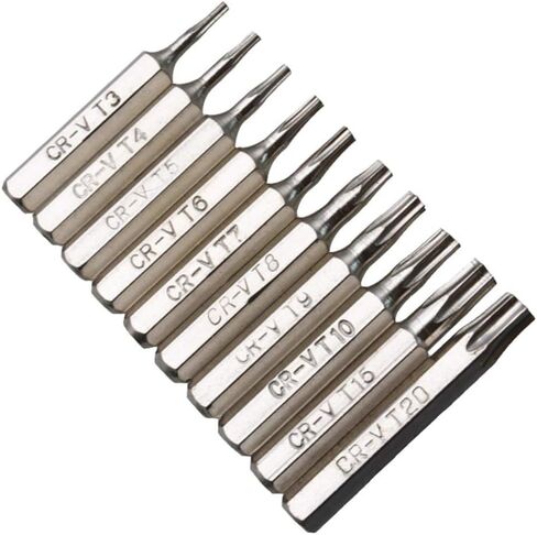 BAXIXINGYUNMU Torx Screwdriver Bits, 10PCS CR-V Torx Screwdriver Bits Set T3 T4 T5 T6 T7 T8 T9 T10 T15 T20 Mobile Repair Bit Plum Blossoms Repairing Head in Saudi Arabia