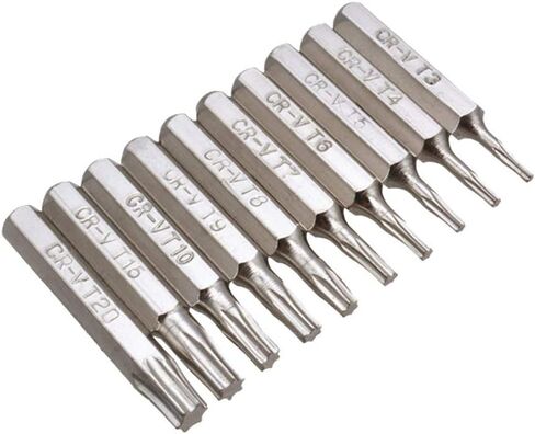 BAXIXINGYUNMU Torx Screwdriver Bits, 10PCS CR-V Torx Screwdriver Bits Set T3 T4 T5 T6 T7 T8 T9 T10 T15 T20 Mobile Repair Bit Plum Blossoms Repairing Head in Saudi Arabia