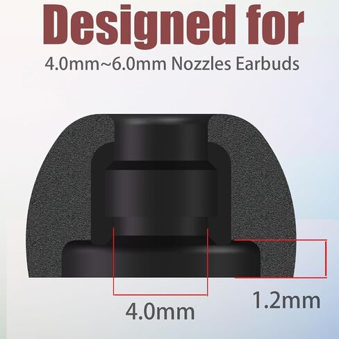 Memory Foam Earbuds Tips Replacement Universal Replacement Ear Tips Fit 4.0mm~6.0mm Tuer Wireless Earbuds LMS Black in Kuwait