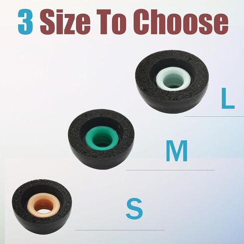 Memory Foam Earbuds Tips Replacement Universal Replacement Ear Tips Fit 4.0mm~6.0mm Tuer Wireless Earbuds LMS Black in Kuwait