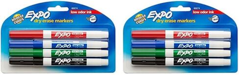 EXPO 86674K Low-Odor Dry Erase Markers, Fine Point, Assorted Colors, 4-Count in Saudi Arabia
