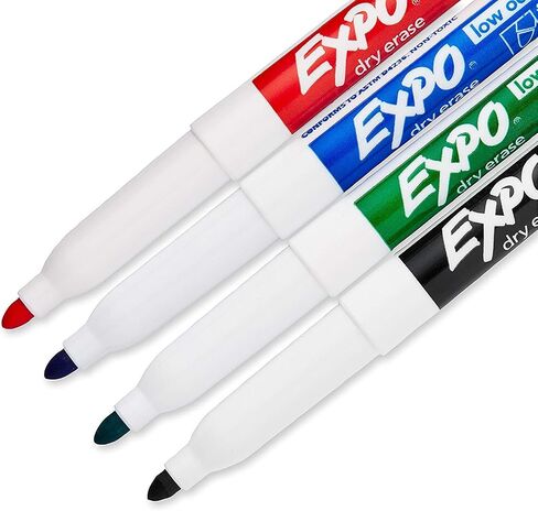 EXPO 86674K Low-Odor Dry Erase Markers, Fine Point, Assorted Colors, 4-Count in Saudi Arabia