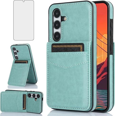 حافظة هاتف Asuwish لهاتف Samsung Galaxy A35 5G مع واقي شاشة من الزجاج المقسى وحامل بطاقة الائتمان وغطاء محفظة وحامل من الجلد وإكسسوارات الخلايا Glaxay A 35 35A A355G SM-A356U A356E للنساء والرجال باللون الأخضر in Saudi Arabia