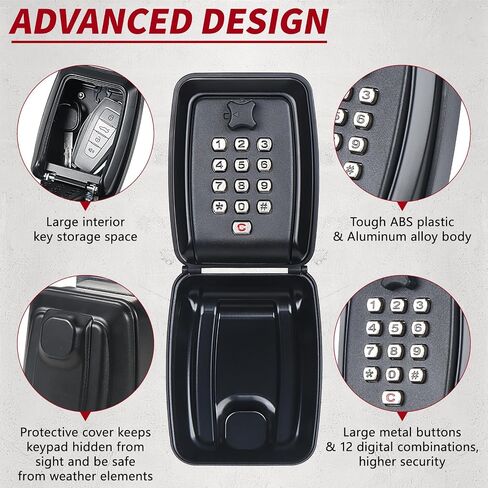 Lifronkit Car Key Lock Box, Yellow Punch Button Combination Lock Box, Car Window Lock Box Wall Lock Box, Sturdy Waterproof Security Lock Box for Keys, Credit Cards, Fit for Turo, Ride Share, GetAround in Saudi Arabia