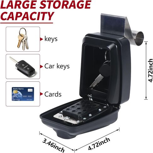 Lifronkit Car Key Lock Box, Yellow Punch Button Combination Lock Box, Car Window Lock Box Wall Lock Box, Sturdy Waterproof Security Lock Box for Keys, Credit Cards, Fit for Turo, Ride Share, GetAround in Saudi Arabia