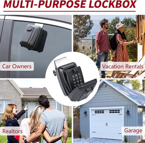 Lifronkit Car Key Lock Box, Yellow Punch Button Combination Lock Box, Car Window Lock Box Wall Lock Box, Sturdy Waterproof Security Lock Box for Keys, Credit Cards, Fit for Turo, Ride Share, GetAround in Saudi Arabia