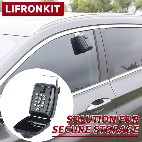 Lifronkit Car Key Lock Box, Yellow Punch Button Combination Lock Box, Car Window Lock Box Wall Lock Box, Sturdy Waterproof Security Lock Box for Keys, Credit Cards, Fit for Turo, Ride Share, GetAround in Saudi Arabia