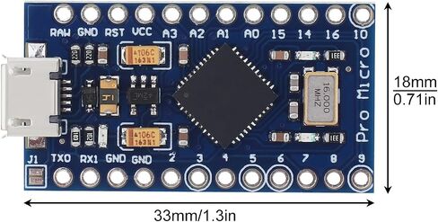 Pro Micro 5V 16MHz Micro-USB Development Module Board with 2 Row Pin Header Fit for Arduino in Saudi Arabia