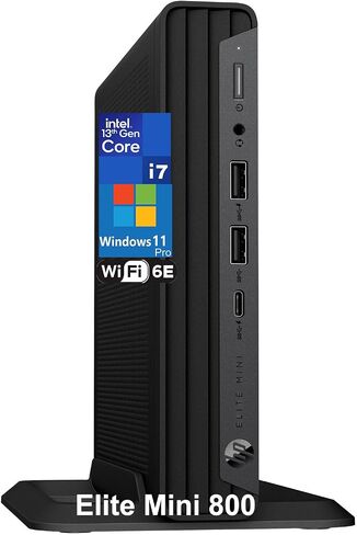 كمبيوتر HP Elite Mini 800 G9 Mini PC Business Desktop، الجيل الثالث عشر Intel 16-Core i7-13700، ذاكرة الوصول العشوائي DDR5 سعة 32 جيجابايت، 1 تيرابايت PCIe SSD، WiFi 6E، بلوتوث 5.2، RJ45، النوع C، HDMI، DisplayPort، Windows 11 Pro، WE /PGPY in Saudi Arabia