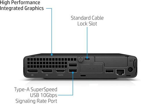 كمبيوتر HP Elite Mini 800 G9 Mini PC Business Desktop، الجيل الثالث عشر Intel 16-Core i7-13700، ذاكرة الوصول العشوائي DDR5 سعة 32 جيجابايت، 1 تيرابايت PCIe SSD، WiFi 6E، بلوتوث 5.2، RJ45، النوع C، HDMI، DisplayPort، Windows 11 Pro، WE /PGPY in Saudi Arabia